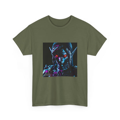 Dark Cyberpunk Elf With Glowing Eyes