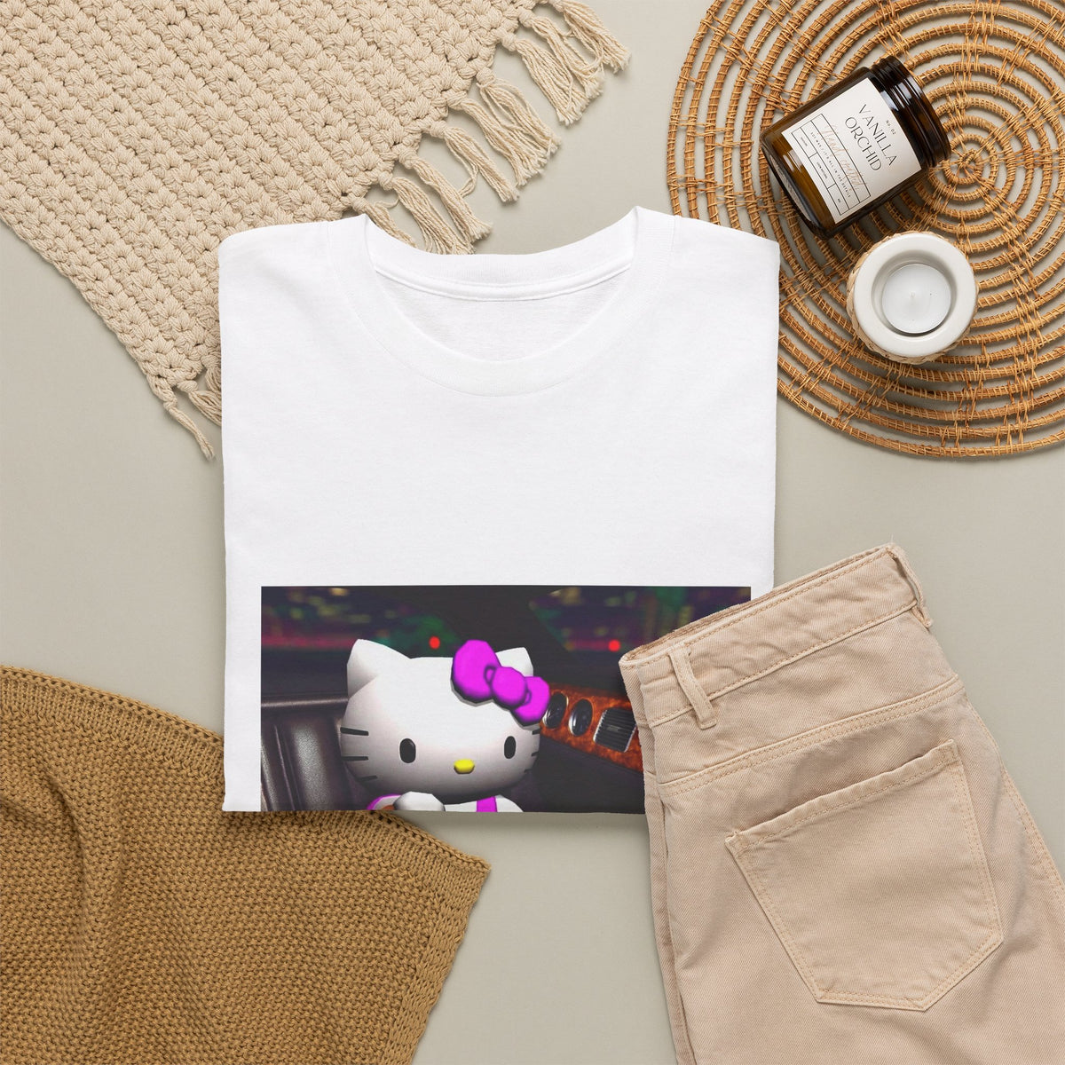 Hello Kitty Pouring Lean In Car Tee