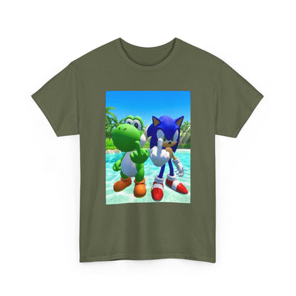 Yoshi And Sonic Flipping Off Tee