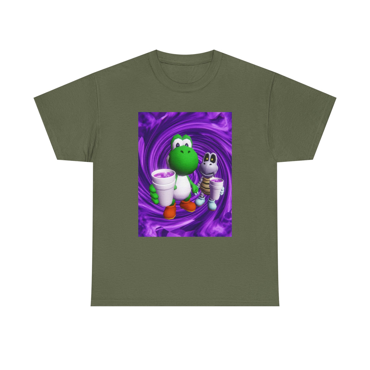 Yoshi And Dry Bones Sipping Purple Tee