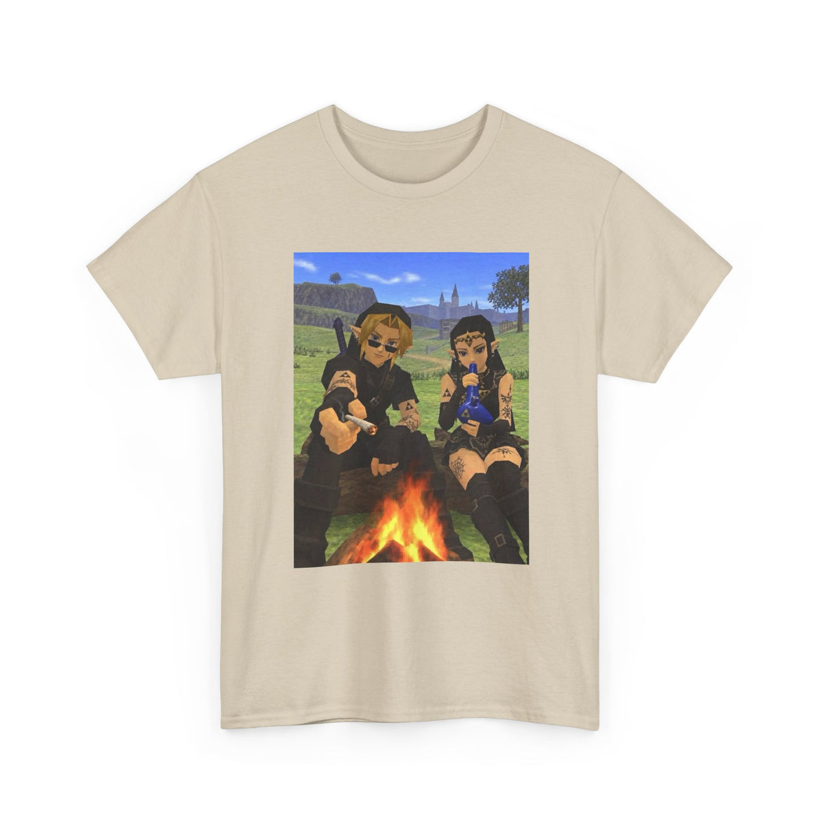 Dark Link And Dark Zelda Chilling Campfire Tee