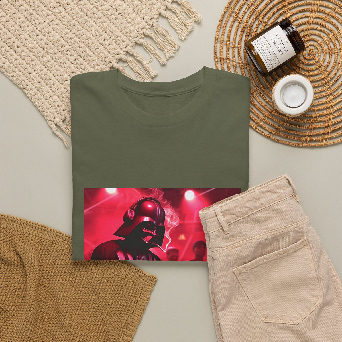 Darth Vader DJ Mixing And Smoking Tee