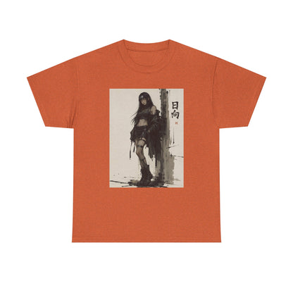Anime Warrior Girl Leaning On Post Tee