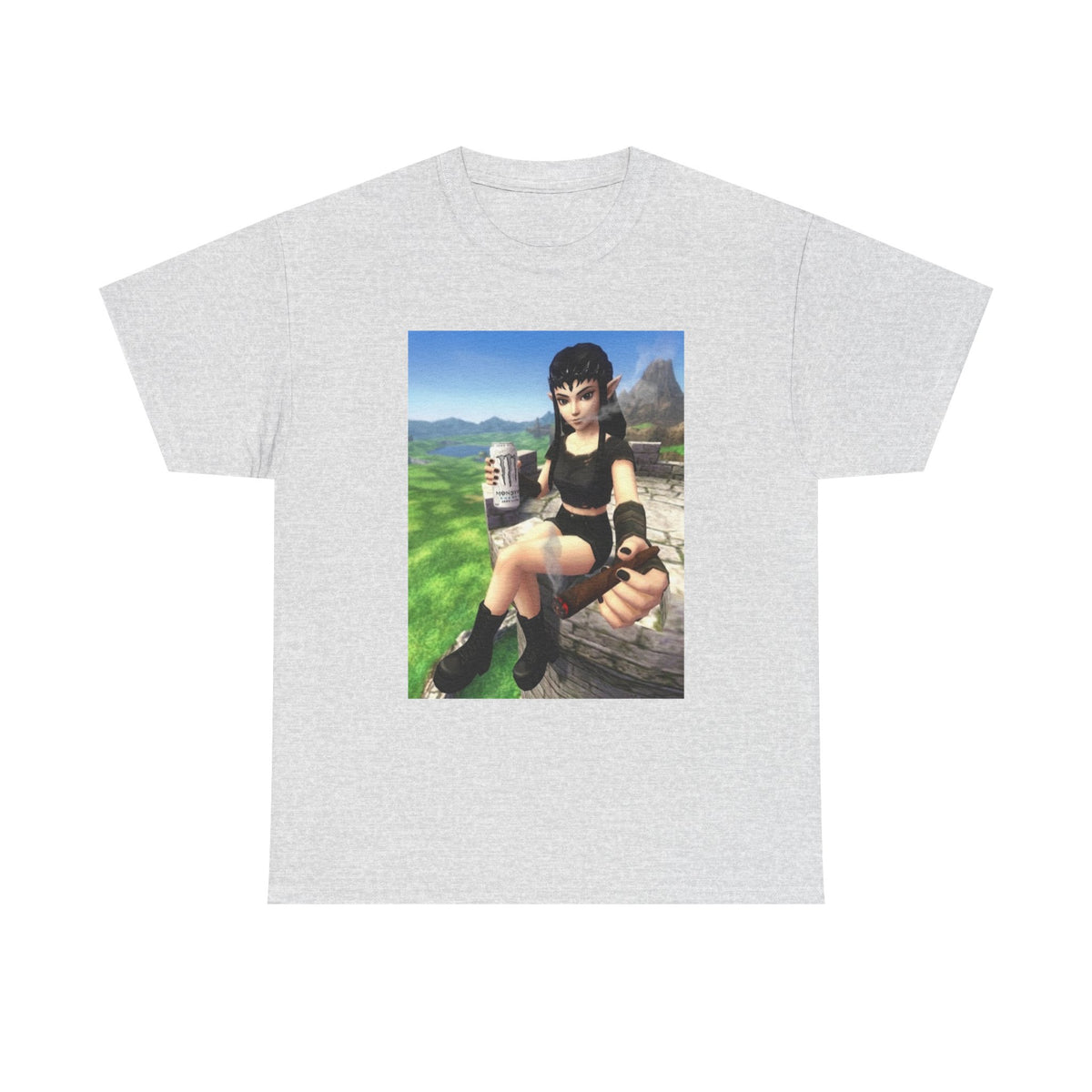 Edgy Elf Girl Smoking Blunt Tee