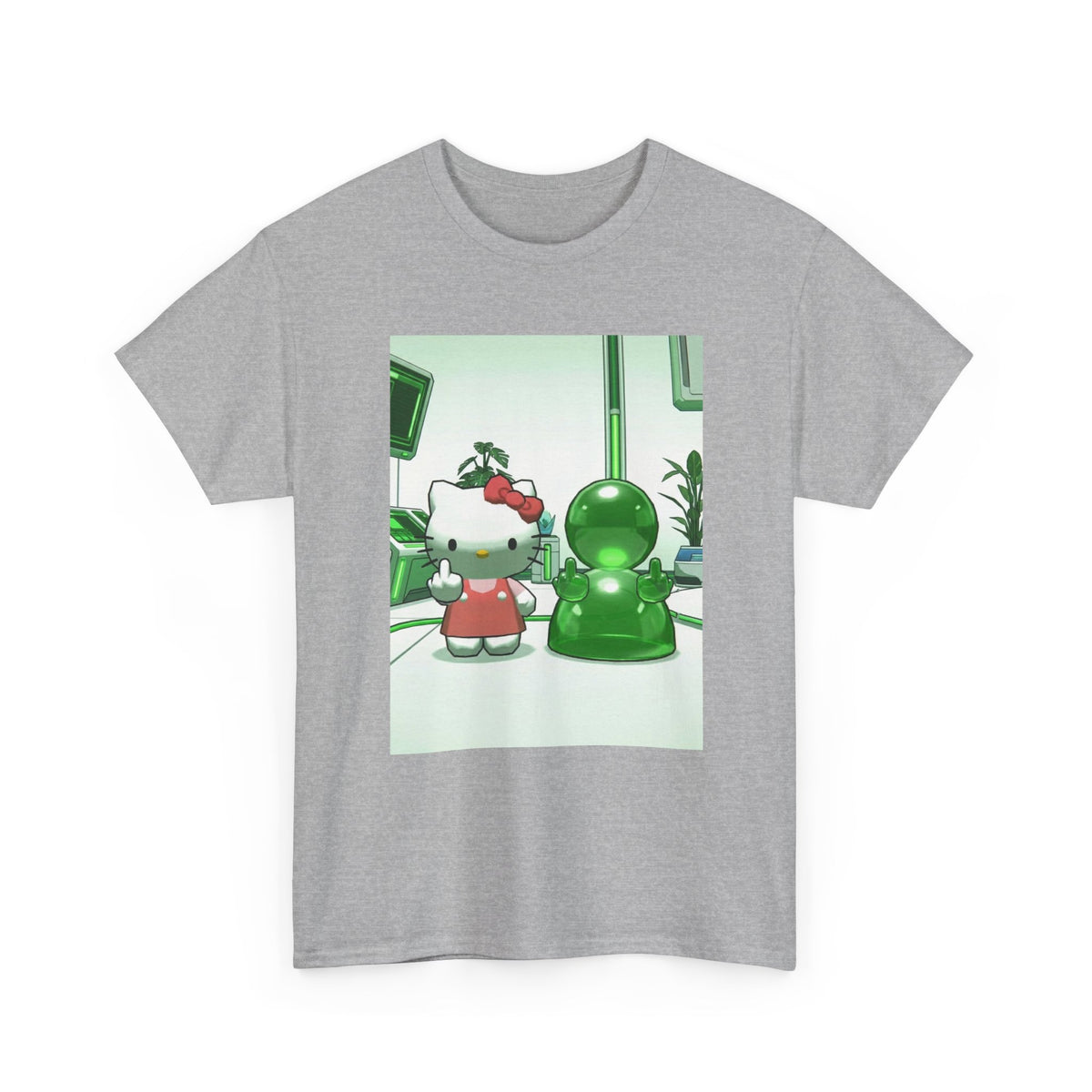 Hello Kitty And Blob Giving The Finger Tee