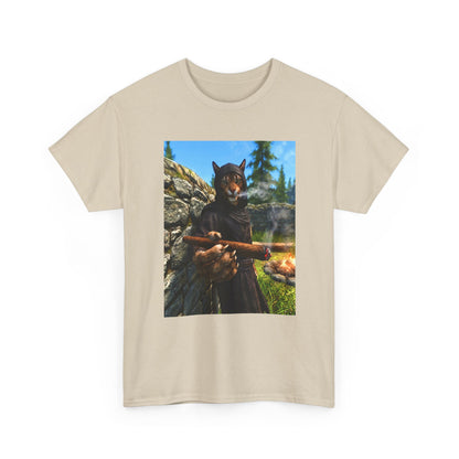 Khajiit Smoking Fat Cigar Campfire Tee
