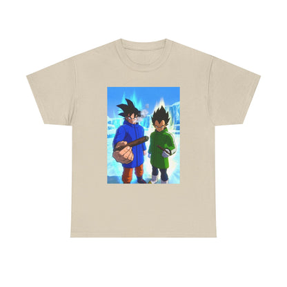Goku And Vegeta Smoking In Snowy Scene Tee