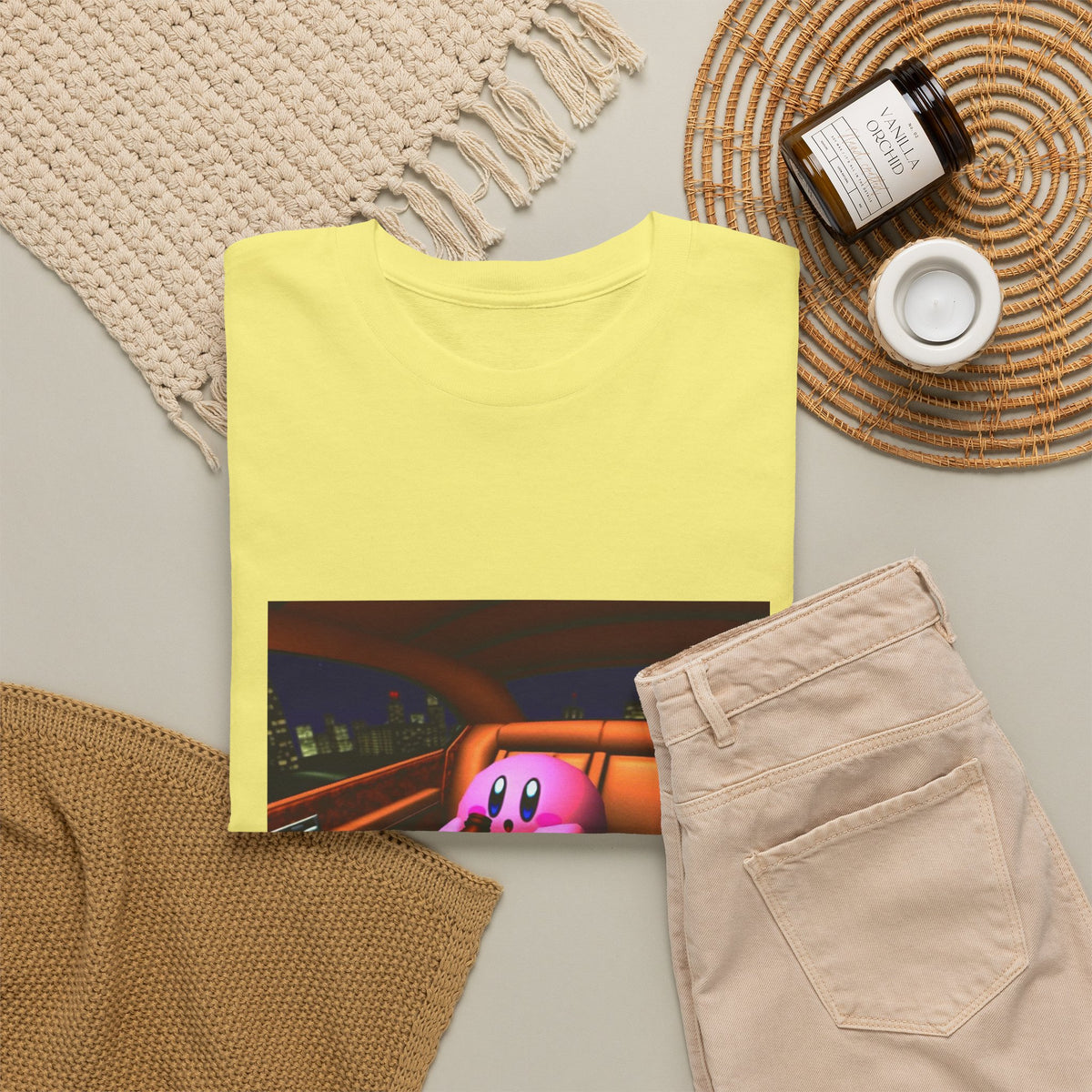 Kirby Sipping Lean In The Car Tee