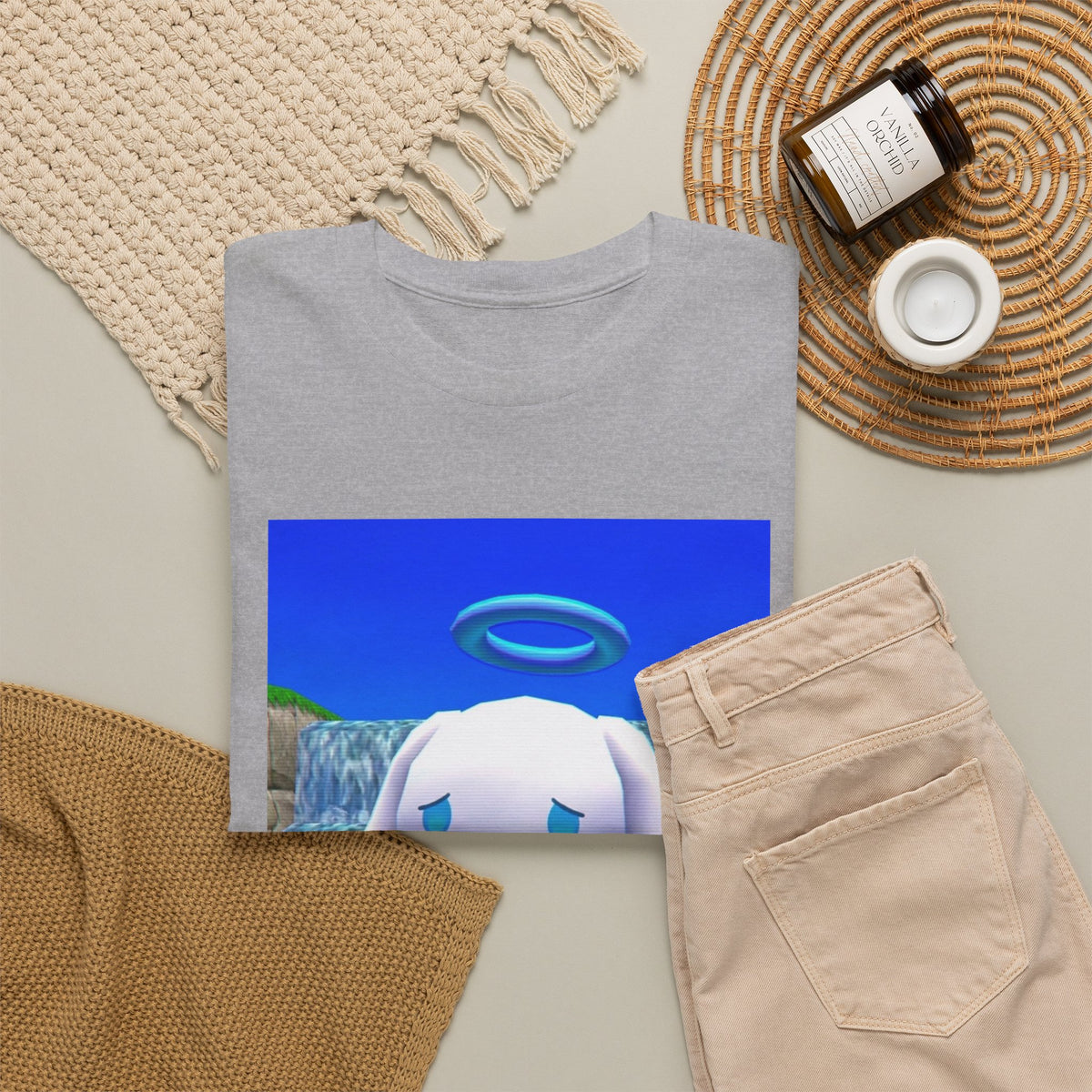 Angel Cinnamoroll Kneeling By Waterfall Tee