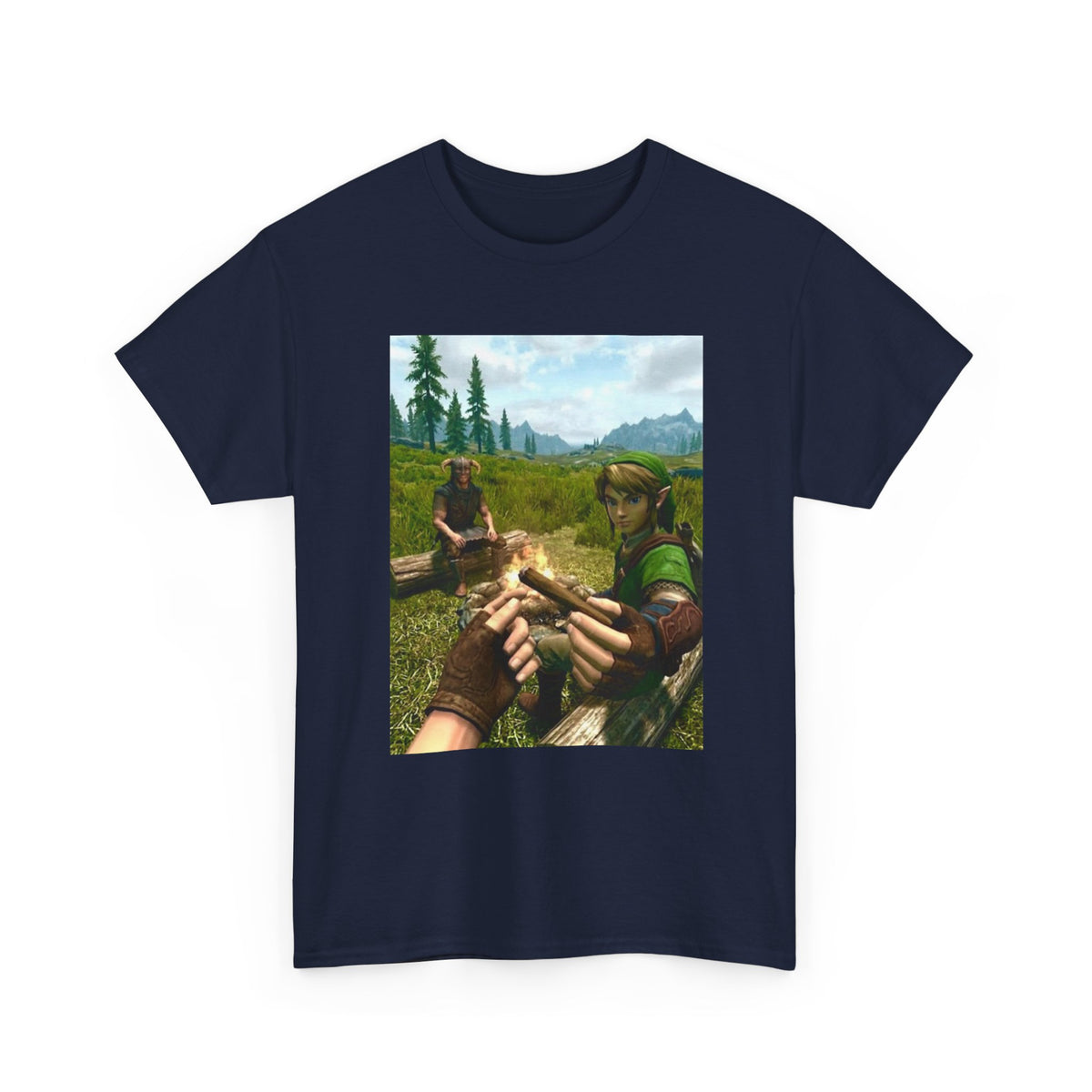 Link and Dragonborn Blaze By The Campfire