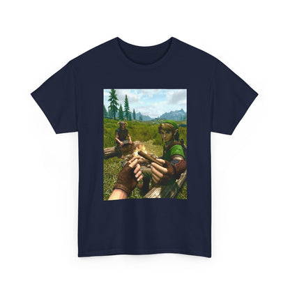 Link and Dragonborn Blaze By The Campfire