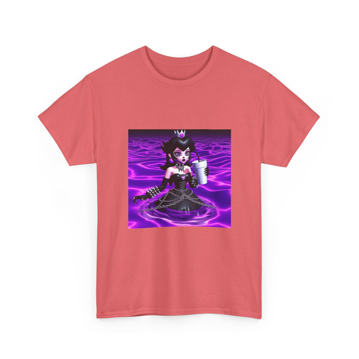 Goth Peach Wading In Purple Waves