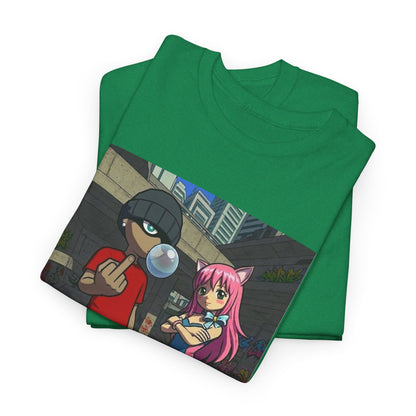 Skater Punk And Kitty Girl In Skater Park Tee