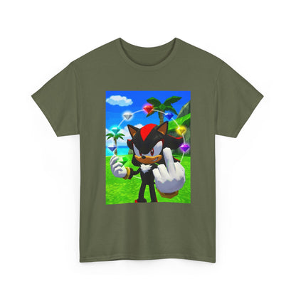 Shadow The Hedgehog With Chaos Emeralds Giving Finger