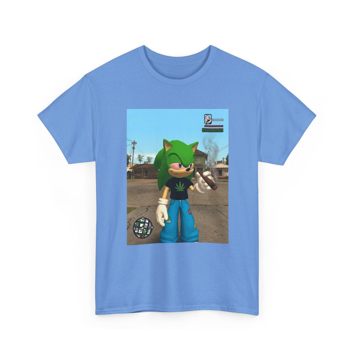 Green Hedgehog Smoking Blunt In San Andreas Tee
