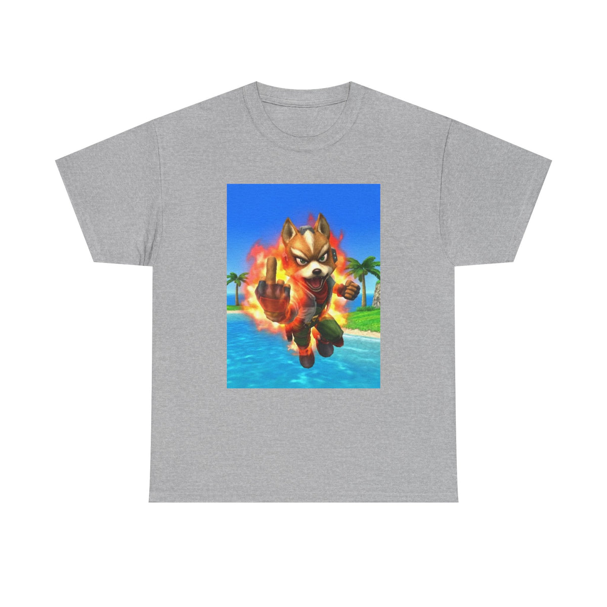 Fiery Fox Middle Finger Beach Tee