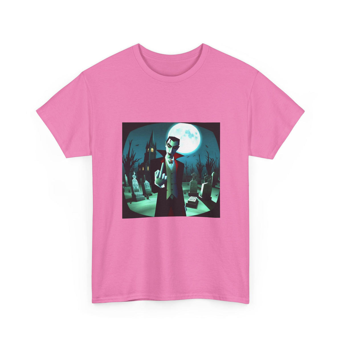 Vampire Giving The Finger In Cemetery Tee