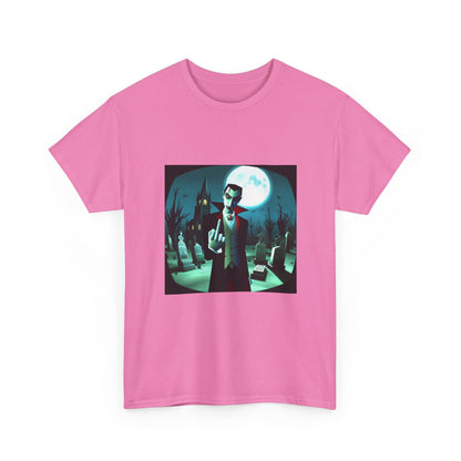 Vampire Giving The Finger In Cemetery Tee