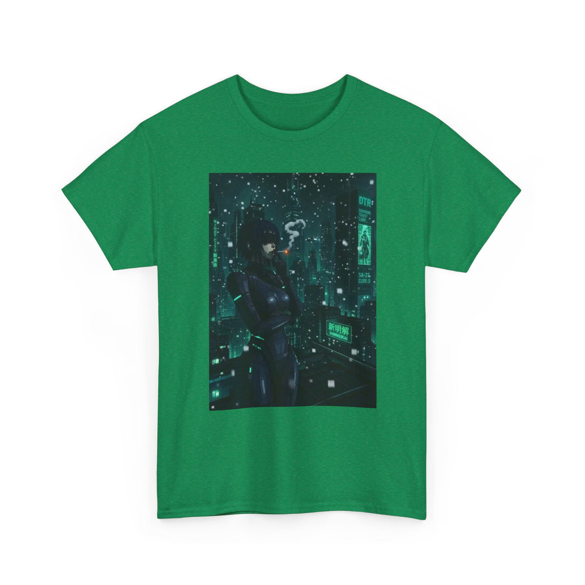 Cyberpunk Smoker In Neo-Tokyo Tee