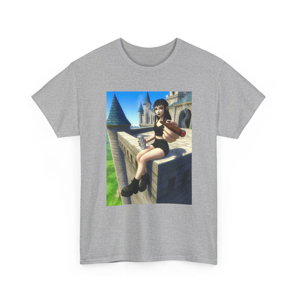 Elf Babe Chilling With Cigar And Drink Tee