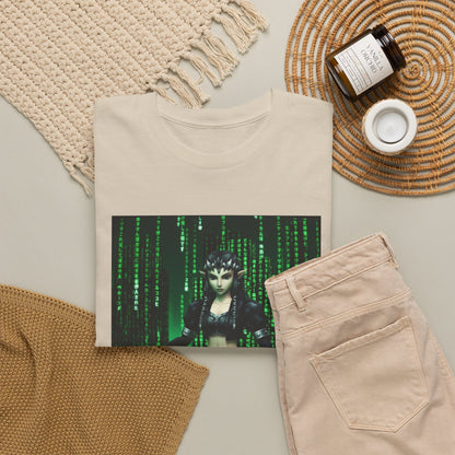 Cyberpunk Elf Queen In The Matrix City Tee