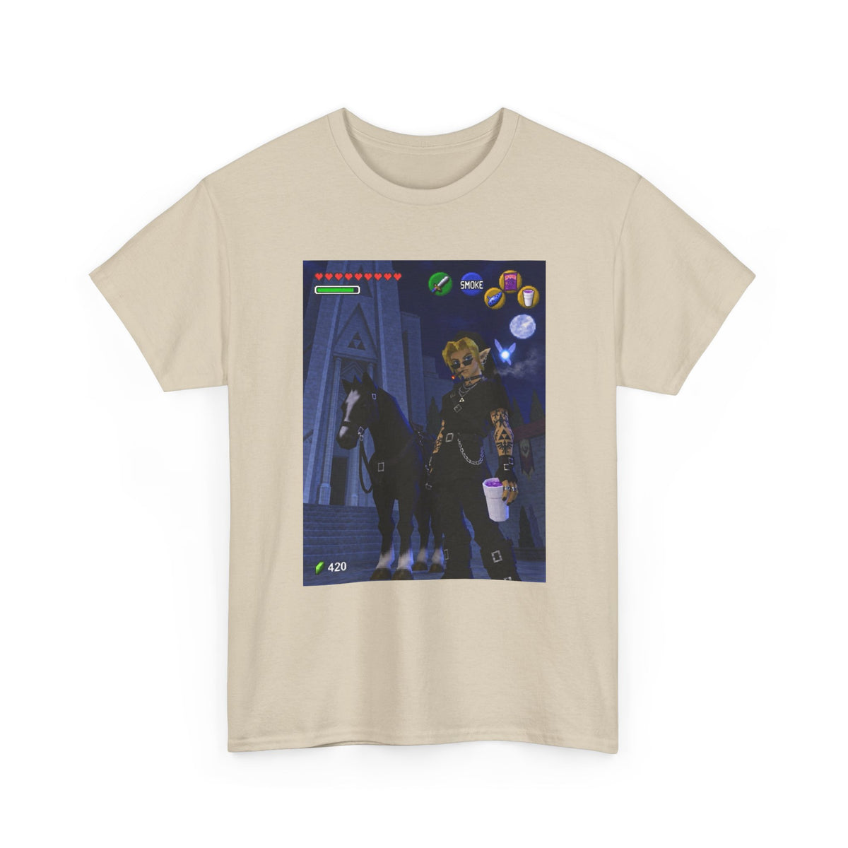 Goth Link Smoking With Epona Tee