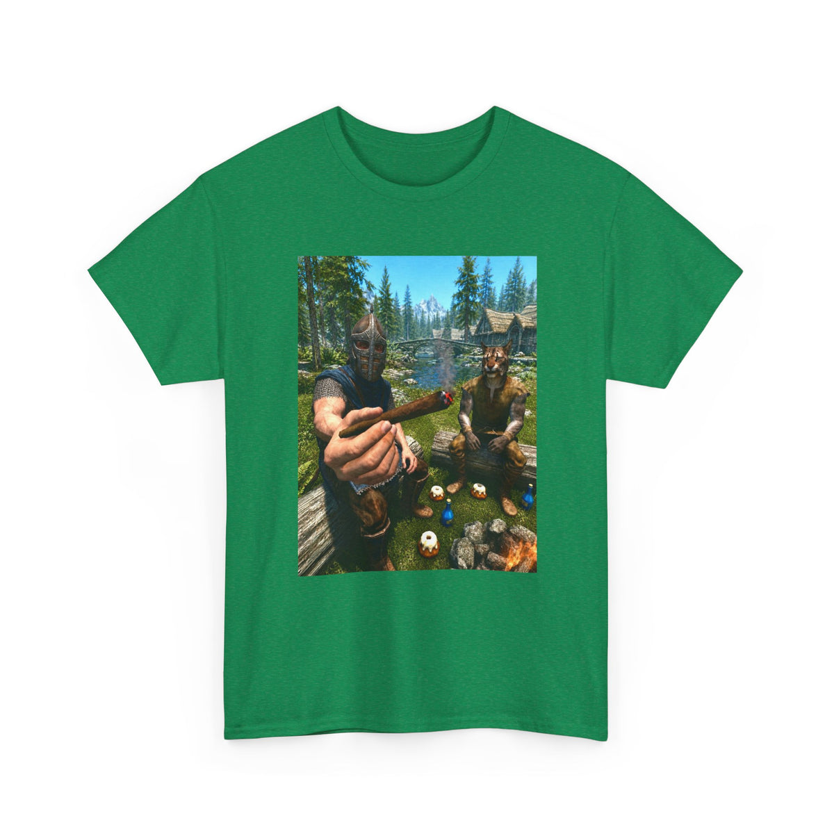 Dragonborn Khajiit Blazing In Skyrim Tee