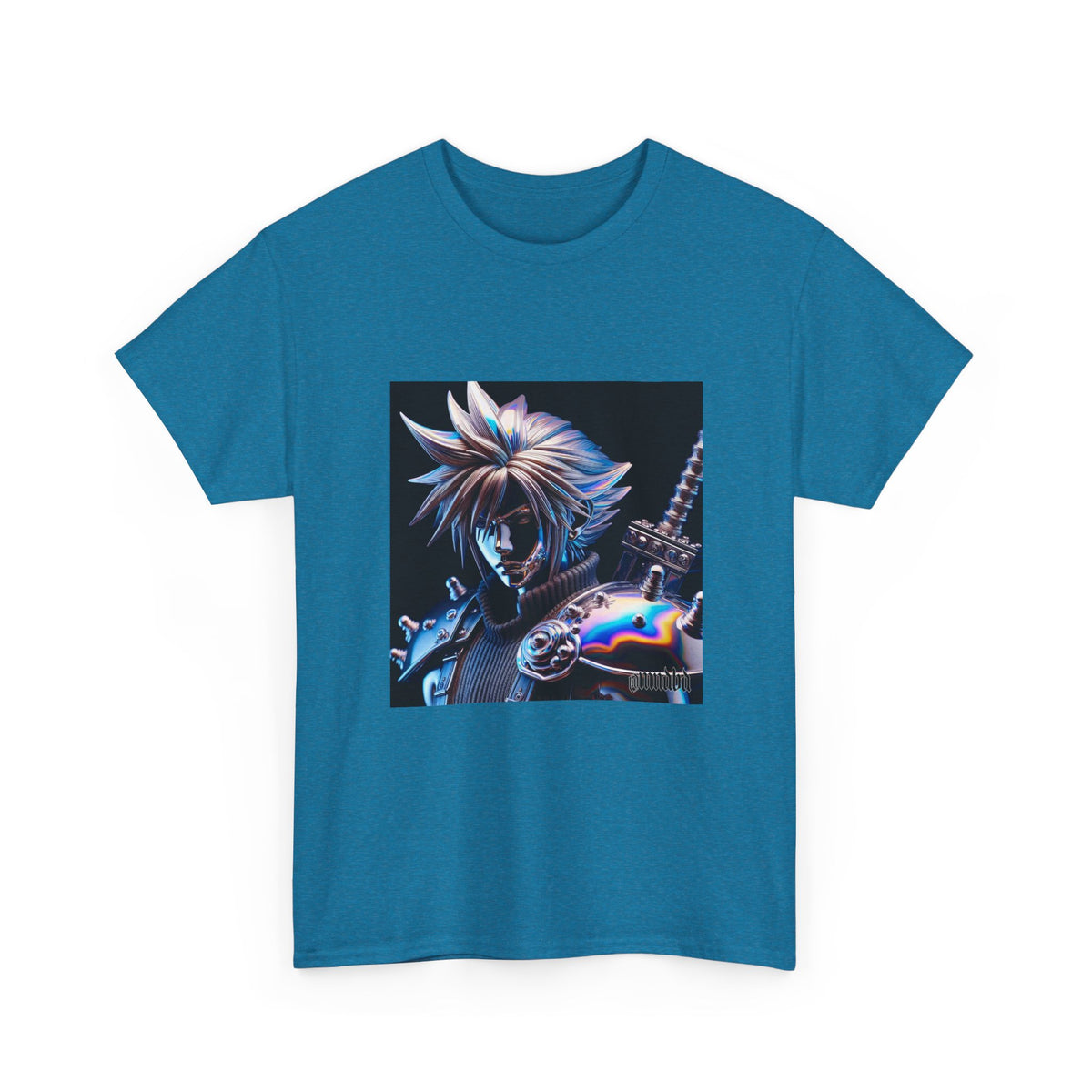Chrome Warrior With Spiky Hair Tee