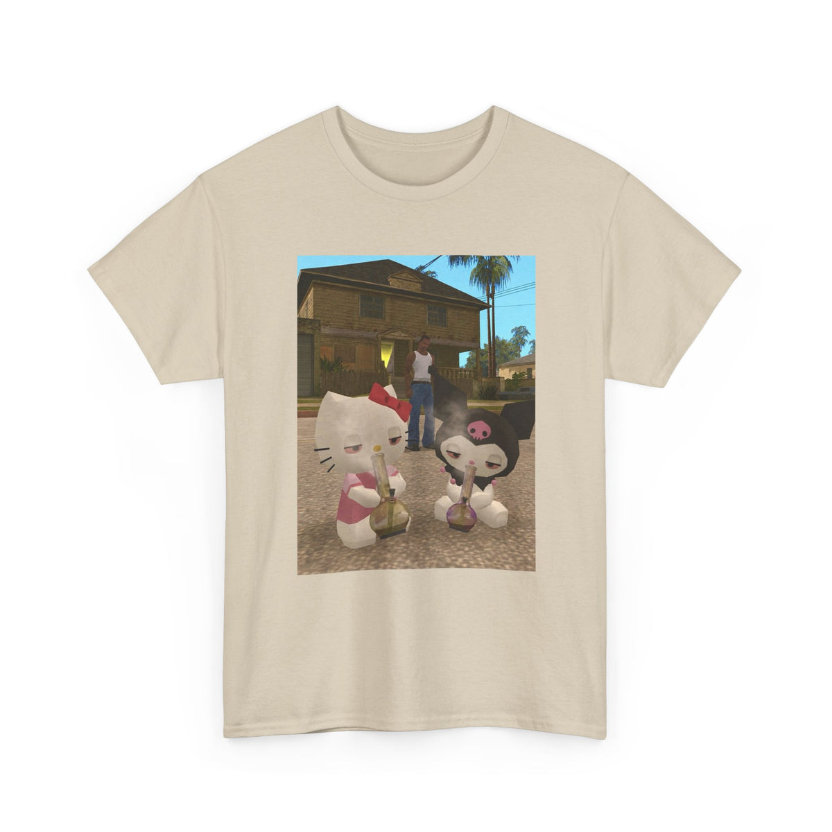 CJ And High Sanrio Characters In Grove Street Tee
