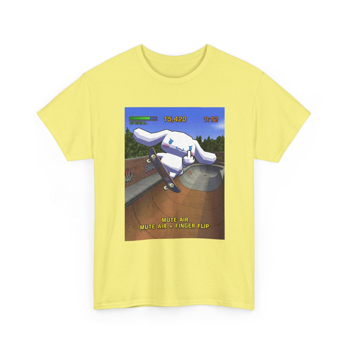 Pixel Cinnamoroll Skateboarding Middle Finger