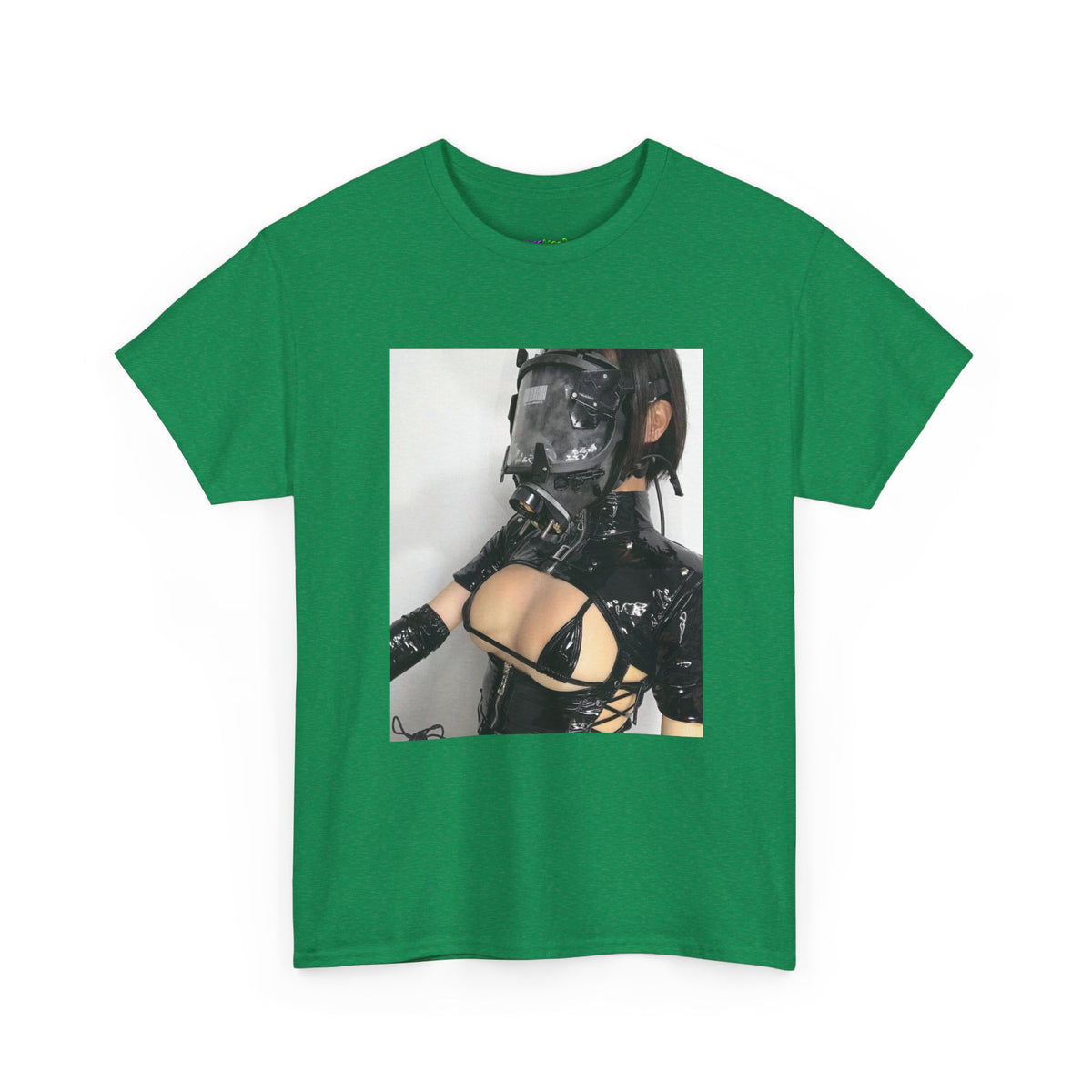 Figure Wearing Gas Mask Tee