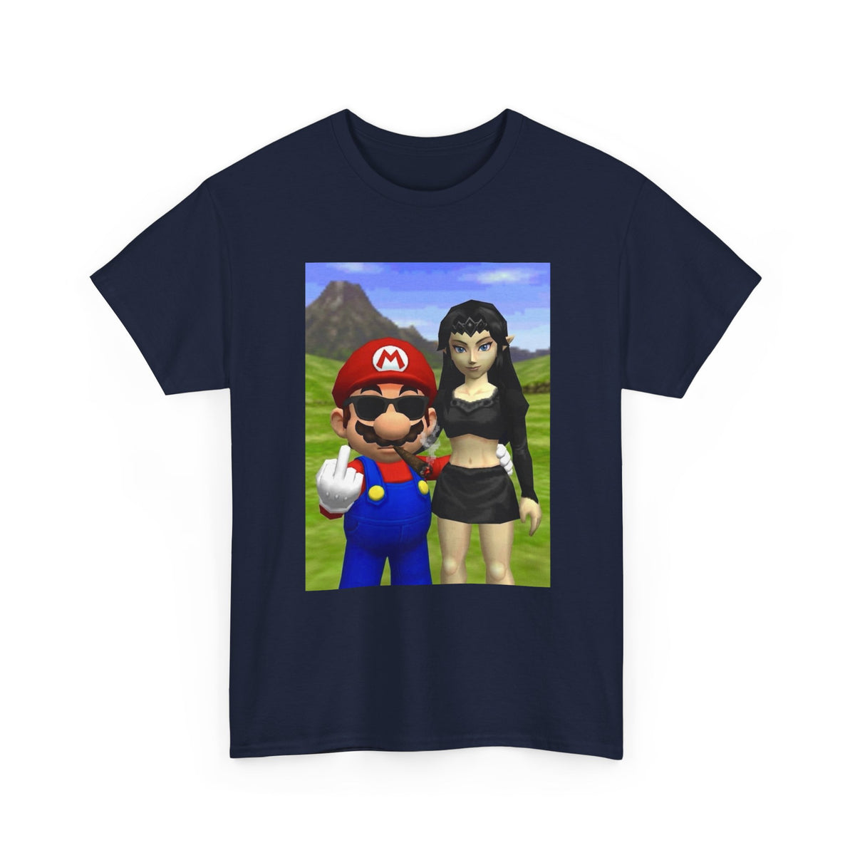 Edgy Mario & Malon Flipping Off Tee