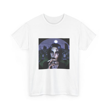 Goth Queen Smoking In Cemetery Moonlight Tee