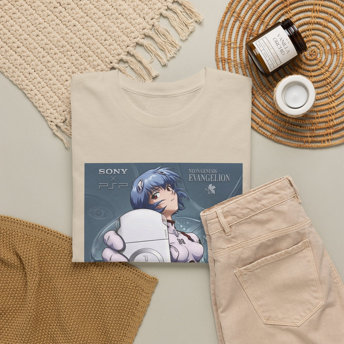 Rei Ayanami Holds PSP Collaboration Tee