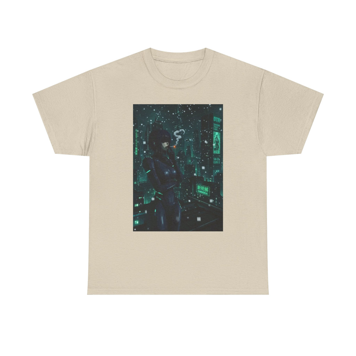 Cyberpunk Smoker In Neo-Tokyo Tee