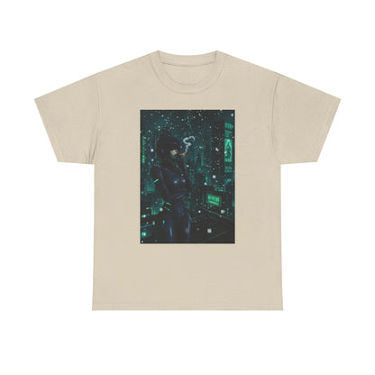 Cyberpunk Smoker In Neo-Tokyo Tee