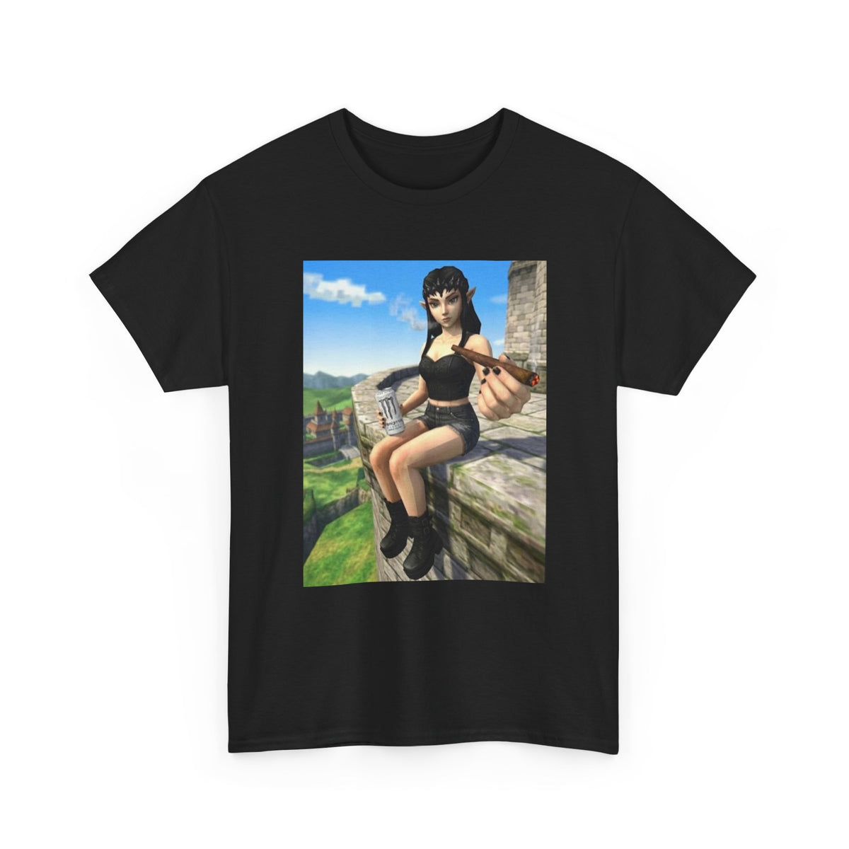 Edgy Elf Offering You A Blunt Tee