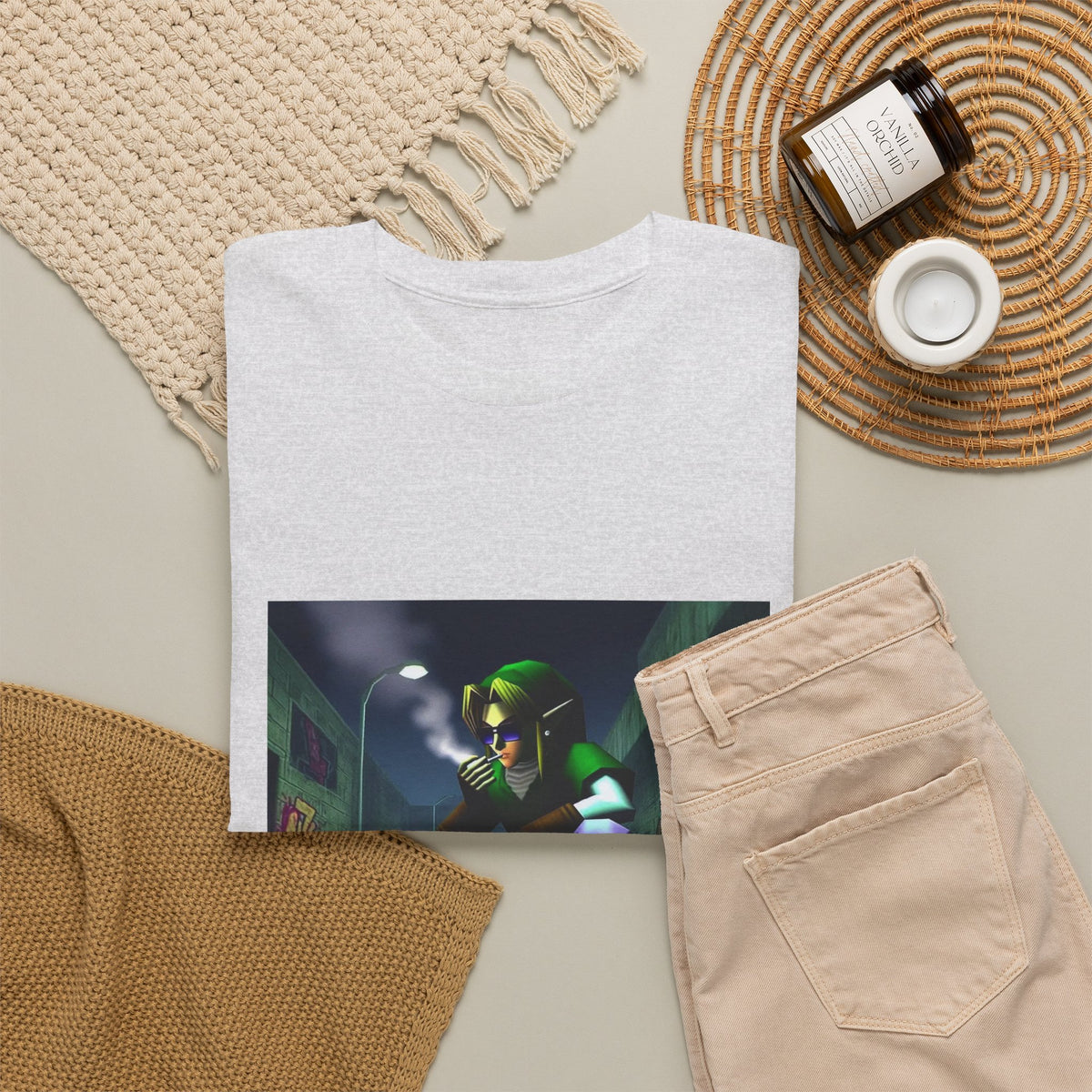 Skater Link Smoking In Dark Alley Tee