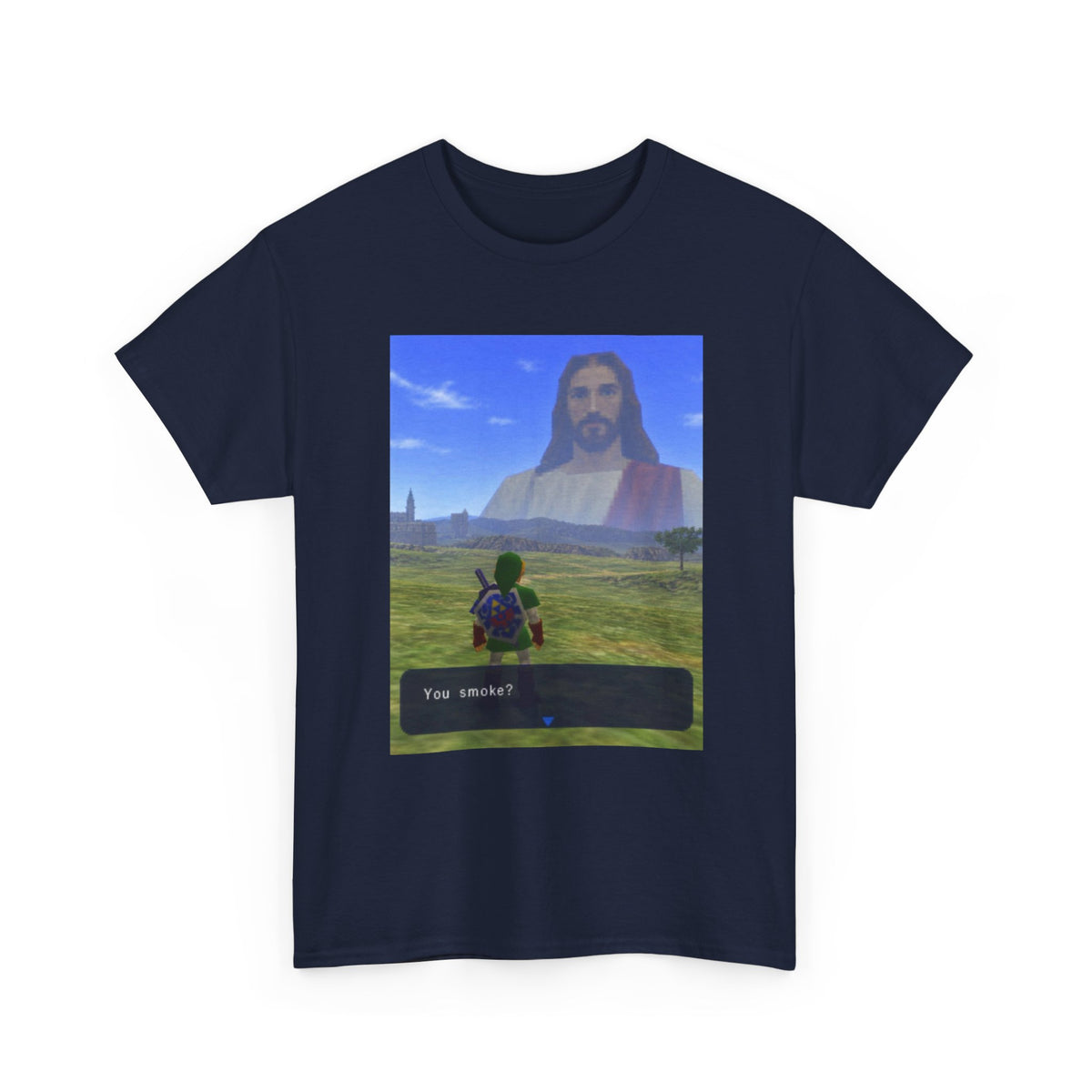 Link Meets Jesus, The Ultimate Question Tee
