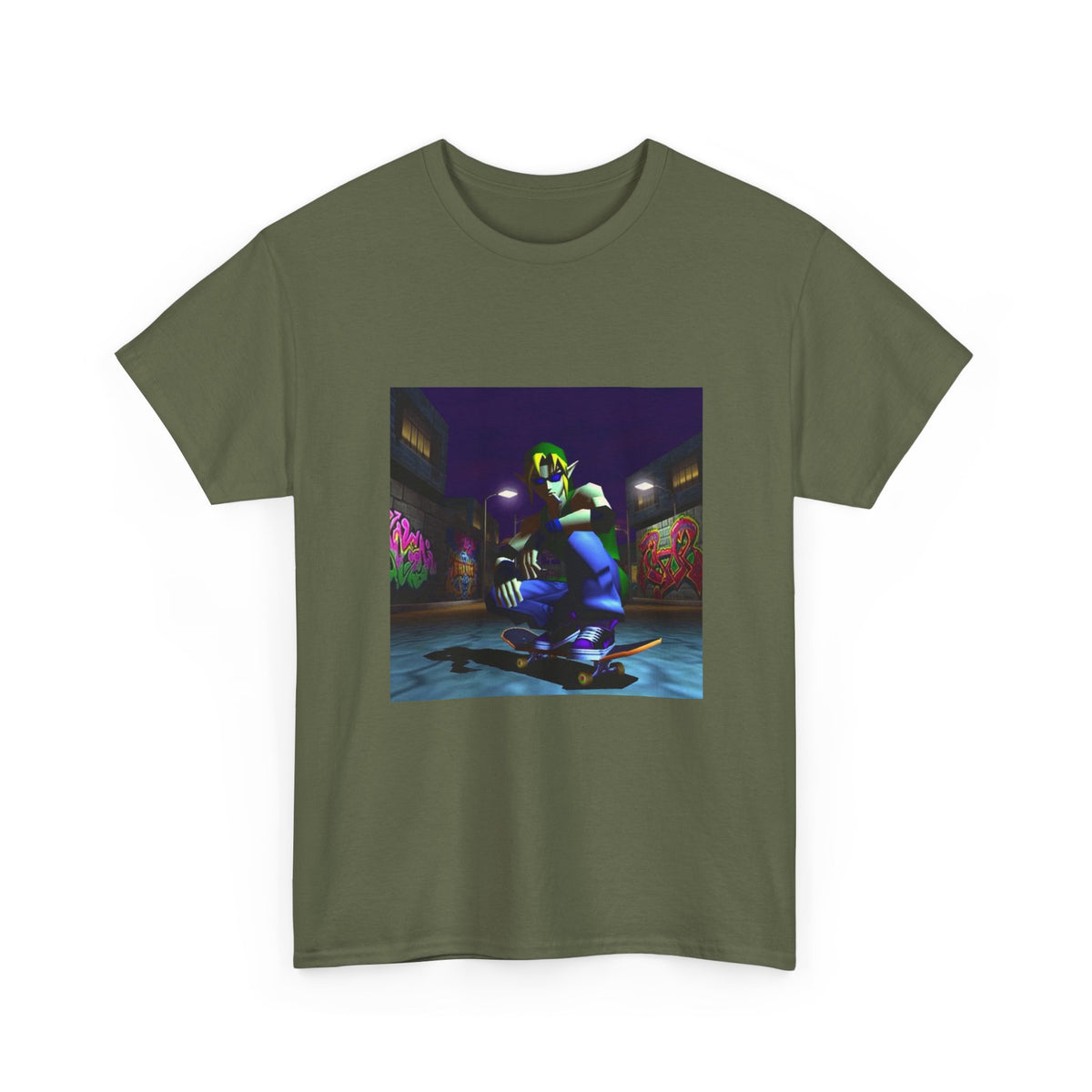 Skater Link Smoking In Neon Alley Tee