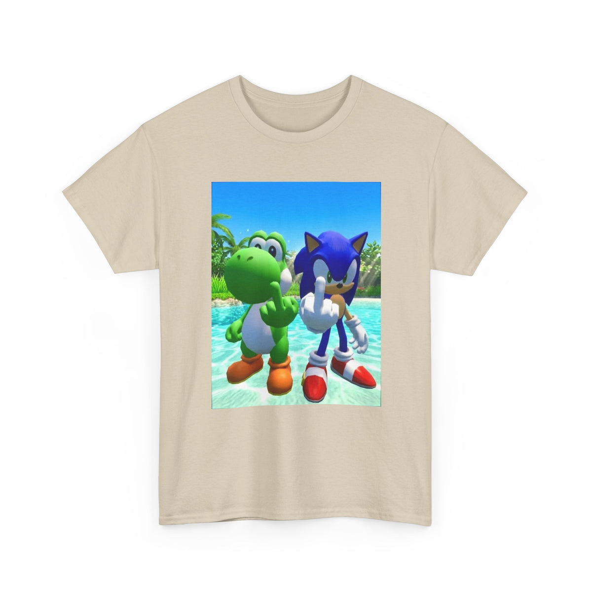Yoshi And Sonic Flipping Off Tee