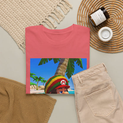 Rasta Mario Chilling On Beach Tee