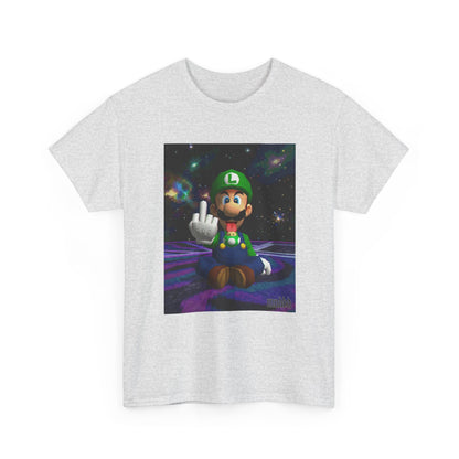 Luigi Flipping Off In Cosmic Vibe