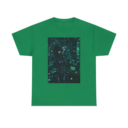 Cyberpunk Smoker In Neo-Tokyo Tee