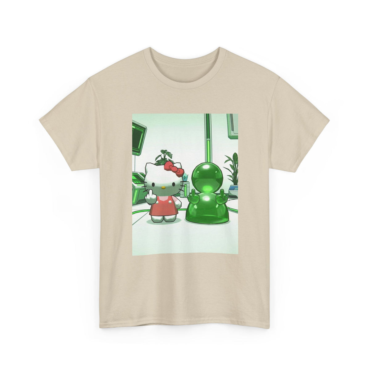Hello Kitty And Blob Giving The Finger Tee