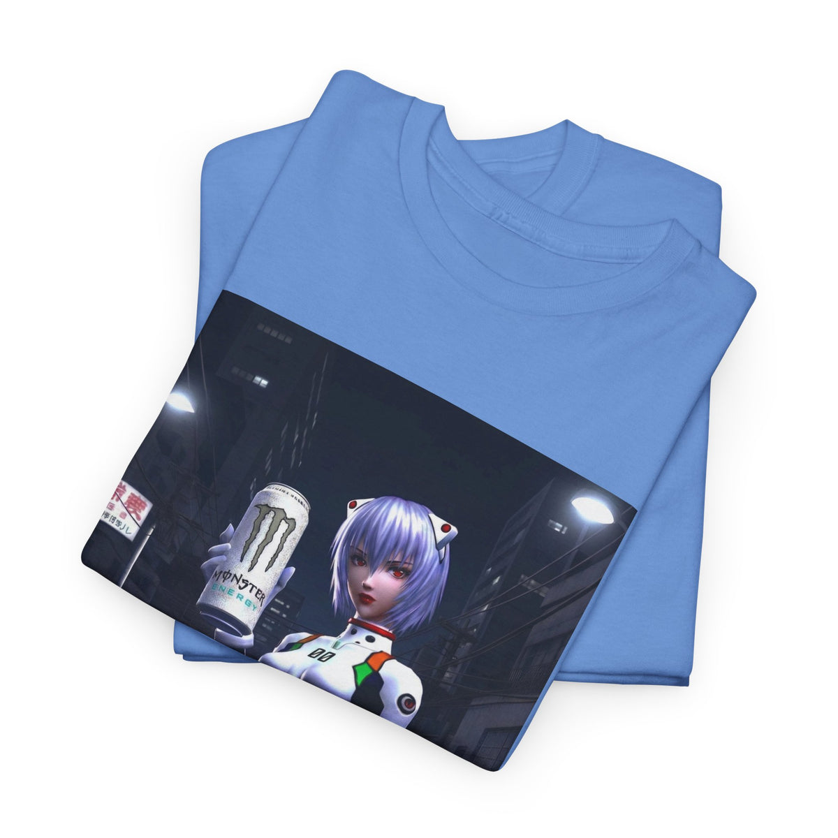 Rei Ayanami Holds Monster Energy In City
