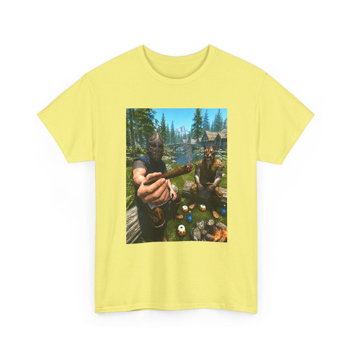 Dragonborn Khajiit Blazing In Skyrim Tee