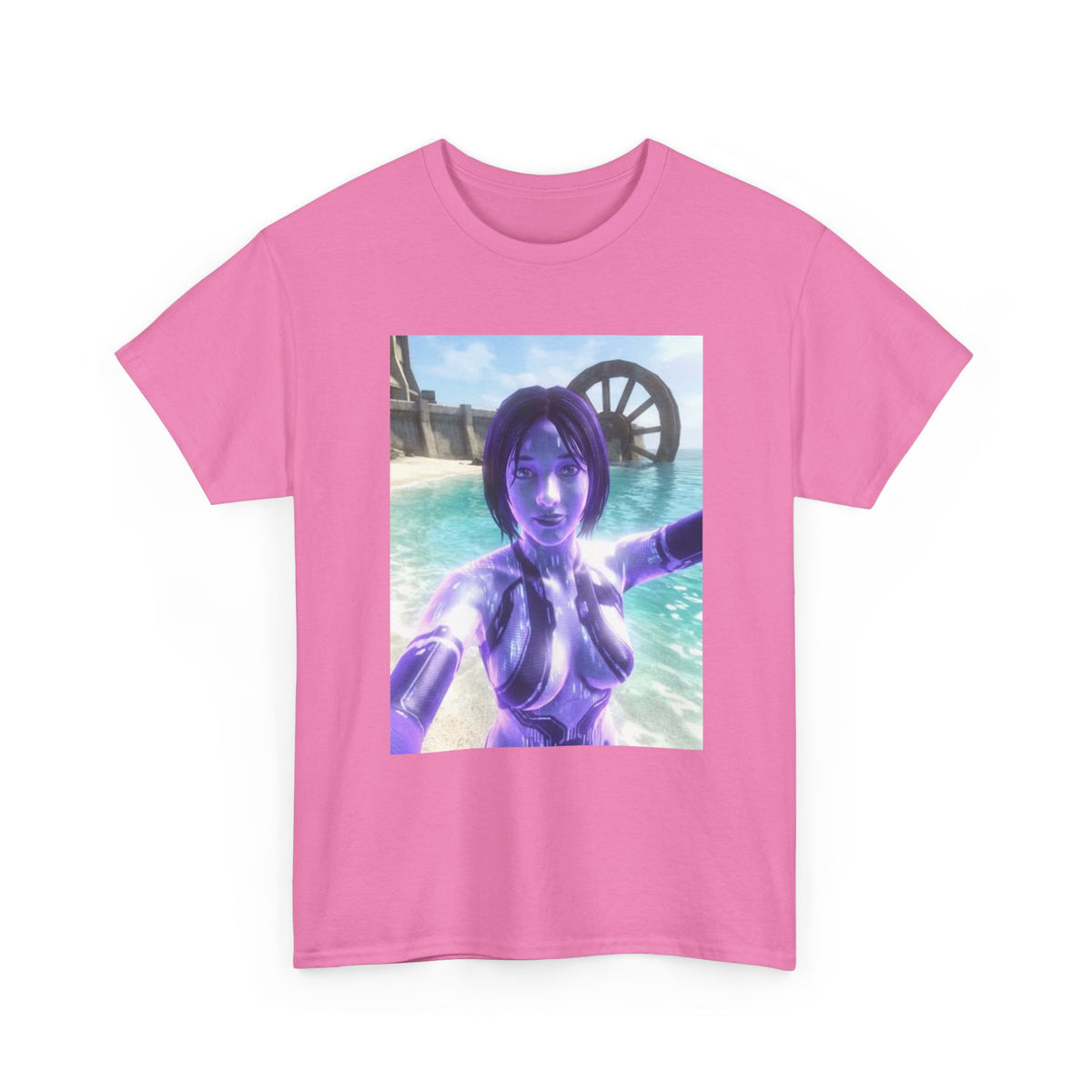 Holographic AI Taking Beach Selfie Tee