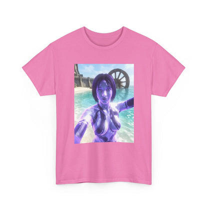 Holographic AI Taking Beach Selfie Tee
