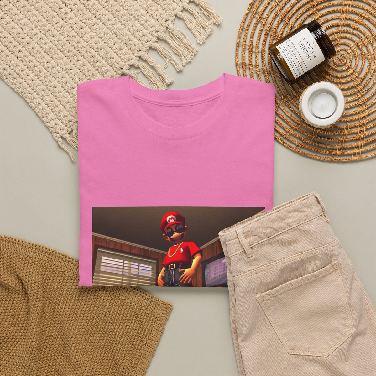 Gangster Mario Chillin' In The Crib Tee